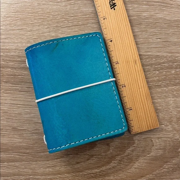 Chic Sparrow NANO Maplewood Turquoise Blue Made USA Leather Cover TN Notebook - Picture 4 of 16